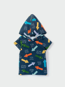 Футболка с капюшоном, синий