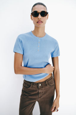JEANS Z1975 LOOSE TIRO MEDIO COMBINADO CROCHET / Marr?n - Zara фото 2