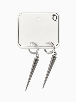 Серьги металл «Шипы» удлинённые, цвет серебро