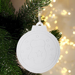 Ёлочное украшение под раскраску «Варежка» 4 шт., кисть