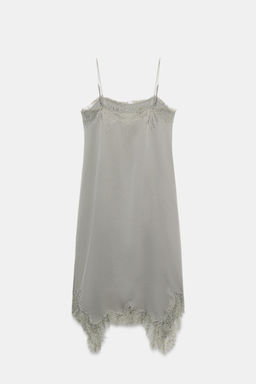 VESTIDO MIDI ENCAJE ZW COLLECTION / Gris medio - Zara фото 8