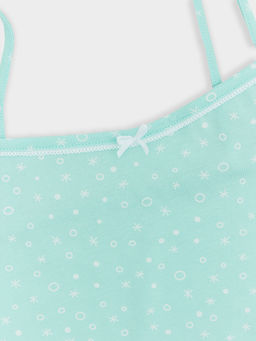 Комплект для девочек (майка, трусы) голубой в белые снежинки - Mark formelle фото 3