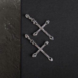 Серьги со стразами Крестики вставки, цвет белый в серебре