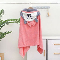 Детское полотенце с капюшоном Минни Маус- РОЗОВЫЙ 70*140 см.на кнопках - Лен поволжья фото 2