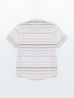 Hakim Yaka ?izgili K?sa Kollu Erkek ?ocuk G?mlek - Waikiki фото 2