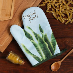 Цена за 4 шт. Варежка Доляна «Tropical» цвет голубой 26×16 см, 100% п/э