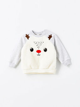 Nak??l? Erkek Bebek Sweatshirt ve E?ofman Alt 2li Tak?m - Waikiki фото 2