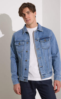 Куртка джинс P011-1336Rus middle blue