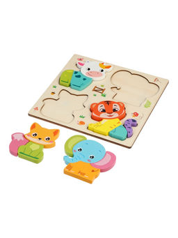 Развивающий 3D пазл «Животные», деревянный