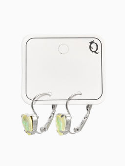 Серьги "Сердечки" лунные, цвет жёлтый в серебре