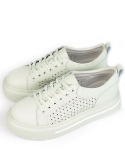 05-DXT52-3 LT. GREEN Кроссовки женские (натуральная кожа)