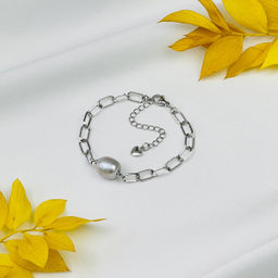 Браслет на цепочке с Жемчугом - Радуга самоцветов фото 2