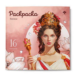 Книжка-раскраска. Серия "Красивые девушки" арт. 73999 БОГИНИ /215х215 мм, 16 л., блок - офсет 120 г/