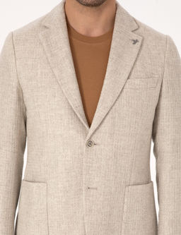 Bej Slim Fit Ceket - Cacharel фото 7