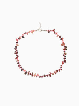 Ожерелье из камня, 45 см, розовое