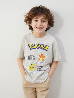 Bisiklet Yaka Pokemon Bask?l? Erkek ?ocuk Ti??rt