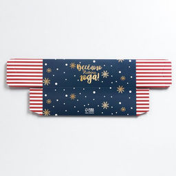 Цена за 5 шт. Коробка для макарун «Весёлого Нового года!», 18×5.5×5.5 см