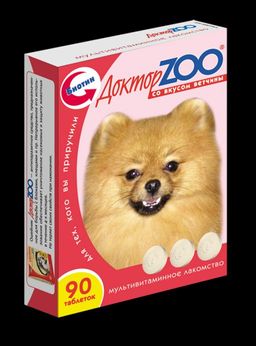 Доктор ЗОО витамины д/собак вкус ветчины 90т. 12310002