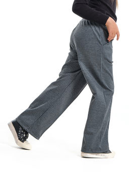 Брюки палаццо в клетку штаны для девочки детская одежда вещи 22-7859 черная клетка - Mini maxi фото 9