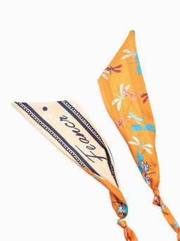 Колье-чокер на платке "Стиль". цвет оранжевый с золотом