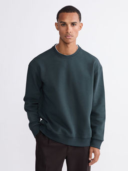 Bisiklet Yaka Erkek Kal?n Sweatshirt