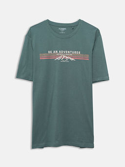 Bisiklet Yaka Bask?l? Erkek Ti??rt