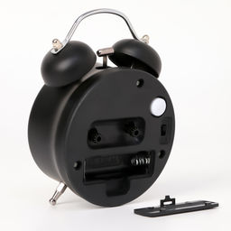 Будильник «One, two», дискретный ход, d=6.5 см, 12×8 см, от батарейки АА, чёрные