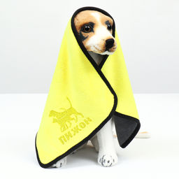 Полотенце для животных супервпитывающее, среднее, 400 г/м, 30 х 60 см, жёлтое - Пижон фото 11