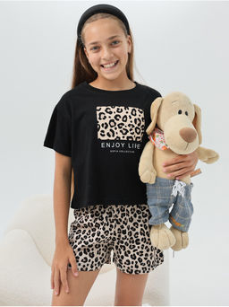 Пижама "Леопард" детская девочка с шортами Пижама "Леопард" детская девочка с шортами