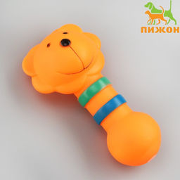 Игрушка пищащая Зоопарк для собак, 14 см, оранжевый лев