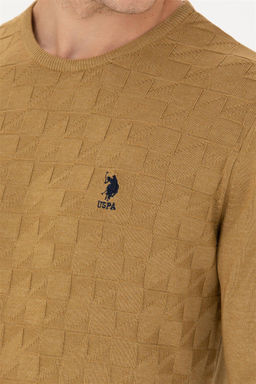 U. S. Polo Assn Мужской базовый свитер светло-хаки - U.s. polo assn фото 7