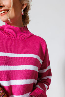 Джемпер KOKOdea POLOSANA ягода+белый  фото 5