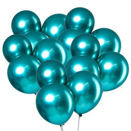 Шар латексный 12 Хром, металл, набор 50 шт., цвет зелёный - Leti фото 2