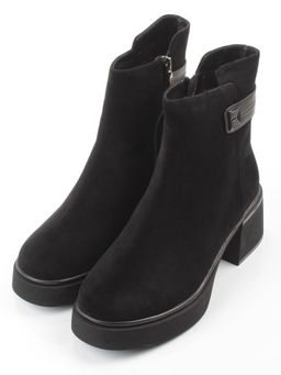 04-M3-5248 BLACK Ботинки зимние женские (натуральная кожа, натуральный мех)