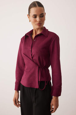 Murdum Baglama Detayl? Suet Gomlek TWOAW26GO00041 - Trendyolmilla фото 6