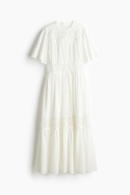 Vestido de algod?n con inserciones de encaje