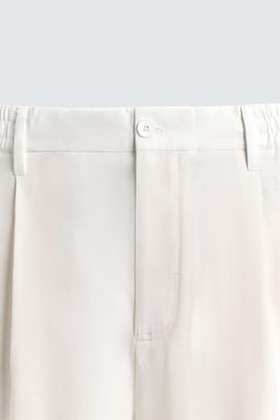 PANTAL?N RELAXED FIT PLIEGUES / Blanco - Zara фото 8
