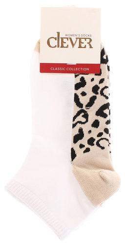 Носки Clever Д5505-белый/св.бежевый