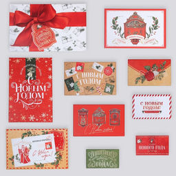 Набор новогодних подарочных коробок 10 в 1 Волшебного Нового года, 12?7?4 - 32.5?20?12.5 см