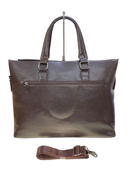 Сумка-портфель мужская из искусственной кожи, цвет шоколад - Greta фото 2