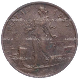 Монета 1 чентезимо 1917 года Италия