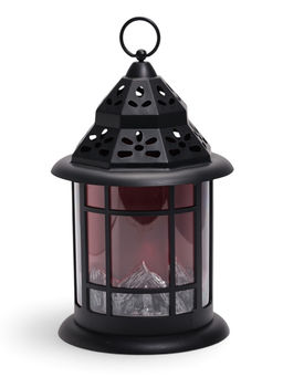 Камин электрический светодиодный, чёрный 18,5х18,5х31 см, (3хAAA, usb)