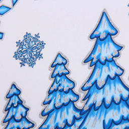 Цена за 4 шт. Наклейка на стекло "Волшебная зима" 41*19 см, микс