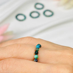 Кольцо на резинке из Хризоколлы 18 р.