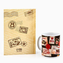 Подарочный набор 23 февраля, ежедневник А5, 80 листов в твердой обложке и кружка - Artfox фото 6