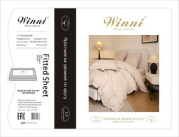 КПБ Mency Winni Бархатный Сатин на резинке по кругу MENBSR13 Евро