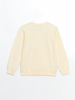 Bisiklet Yaka Bask?l? K?z ?ocuk Sweatshirt