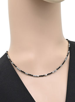 Чокер из шпинели шарик гр.2мм цв.черный, 40см