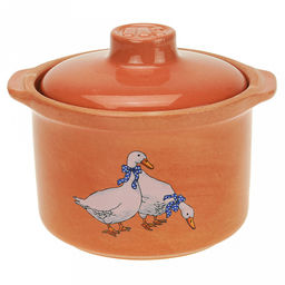 "Гуси" Горшок-сотейник керамический 0,6л, д15см, h11см (Россия)