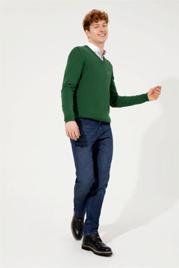 U. S. Polo Assn Мужской зеленый базовый трикотажный свитер с v-образным вырезом - U.s. polo assn фото 10